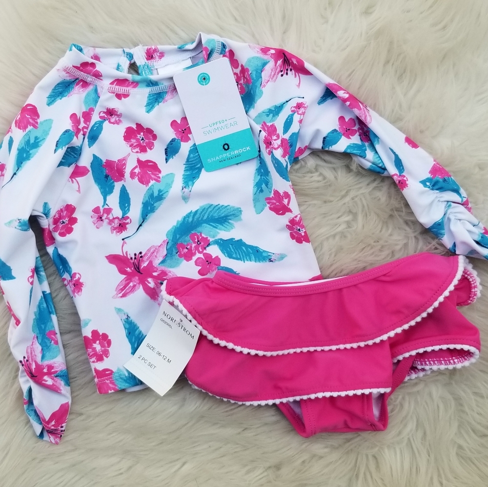 NWT Snapper Rock Fuschia Lily Ruffle Set - Picture 2 of 10